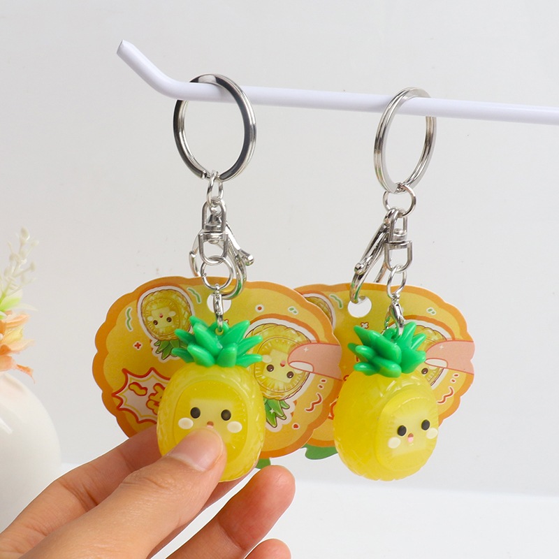 Cute Pineapple Fidget Clicker Key Chain Toy
